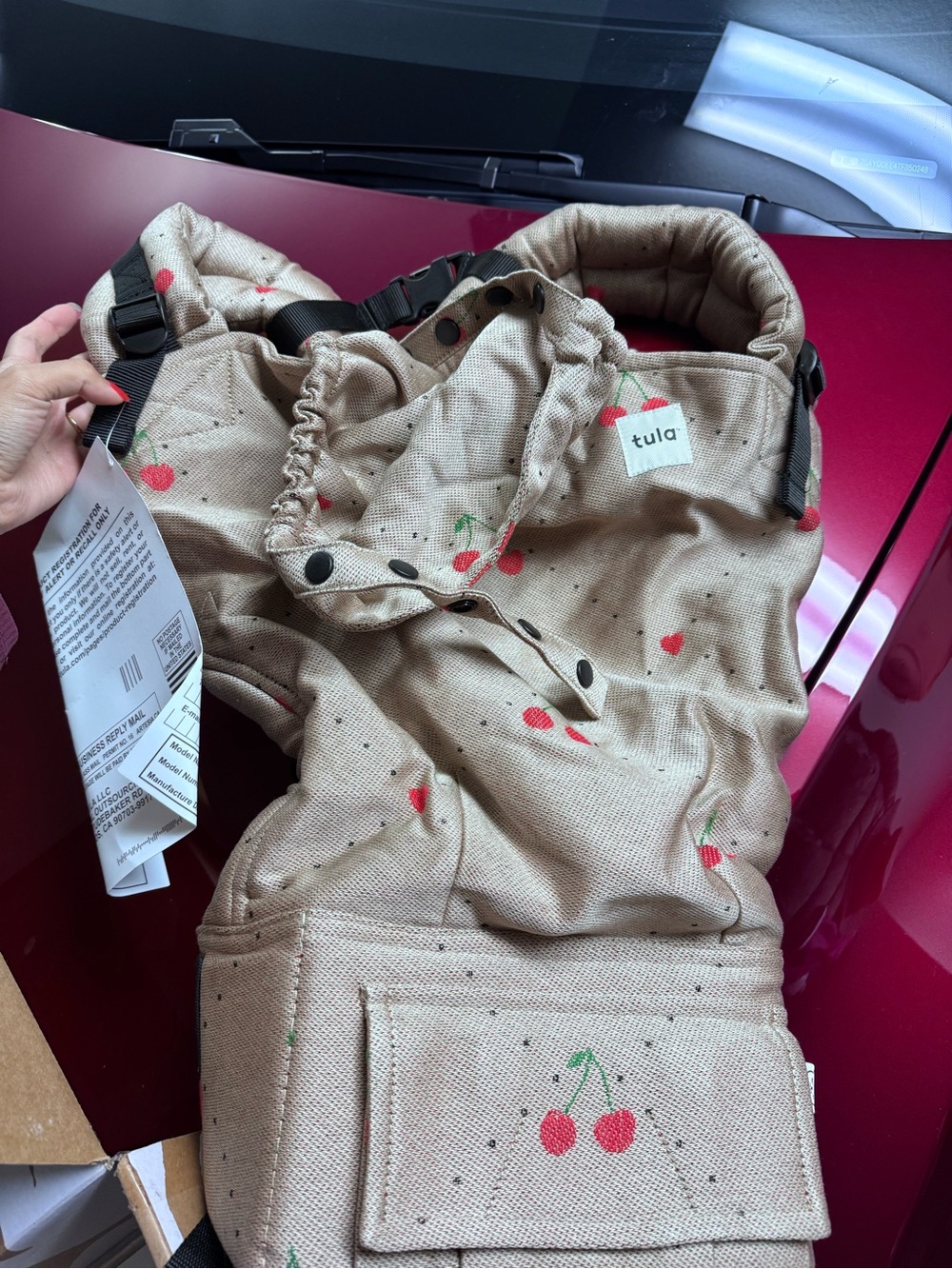 Brand new with tags and in box Tula signature toddler in sweet cherries